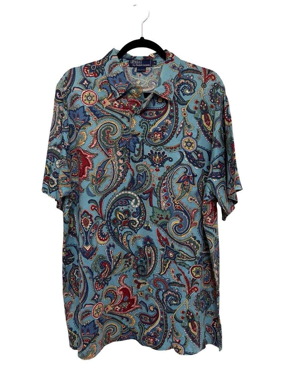 Vintage Polo Ralph Lauren Men’s 100% Cotton Paisley Polo Shirt - Size XL